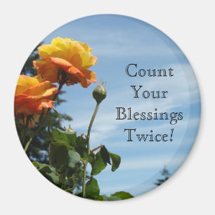 Cuenta tus bendiciones dos veces imanes Rosas Flor