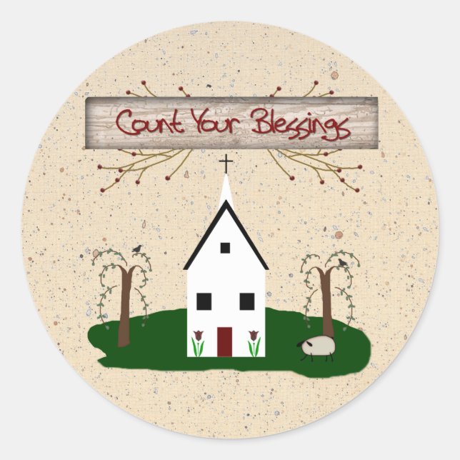 Cuenta tus bendiciones Pegatinas de la Iglesia (Anverso)