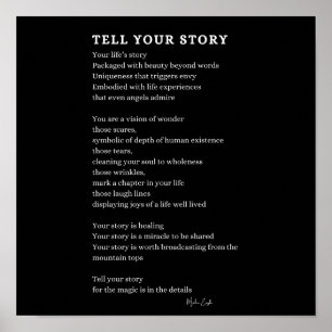 Cuéntale tu historia de valor poema poster de arte