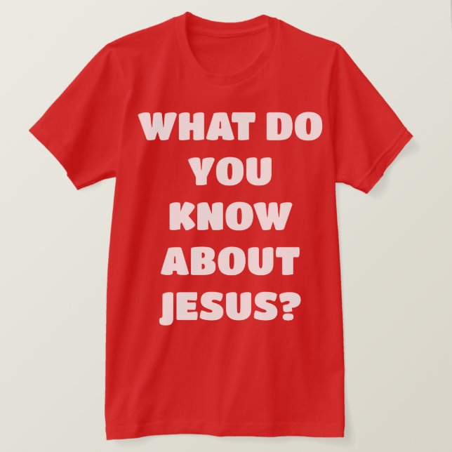 Cuéntame sobre Jesús Evangelismo Camiseta Cristian (Anverso del diseño)