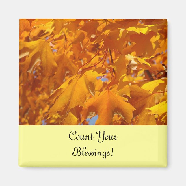 ¡Cuenten sus bendiciones! imanes para las hojas de (Frente)