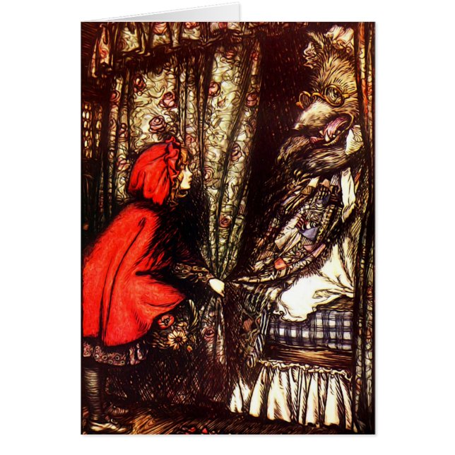 Cuento de hadas del Caperucita Rojo del vintage (Frente)