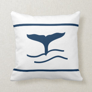 Cuento de la ballena azul en la almohada blanca