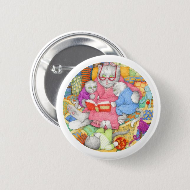 CUENTO PARA DORMIR Botón Redondo - Blanco (Anverso y reverso)