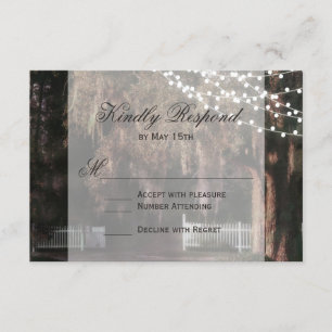 Cuerdas de luces Bodas rusticas de roble RSVP