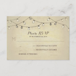 Cuerdas de luces tarjetas RSVP de boda
