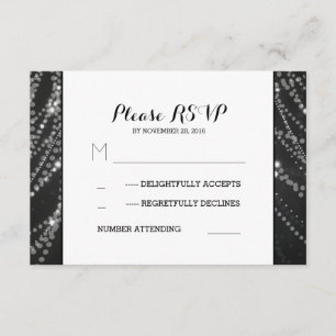 Cuerdas de luces tarjetas RSVP de boda