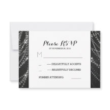 Cuerdas de luces tarjetas RSVP de boda