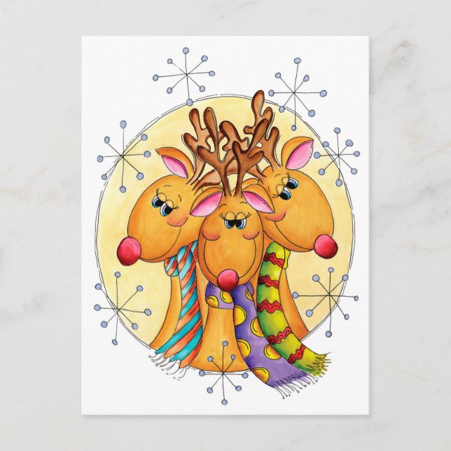 Cuerno de Navidad lindo reno que lleva bufandas co (Anverso)
