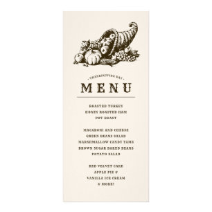 Cuerno del menú de la cena de la acción de graci