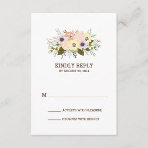 Cuerno Floral Tarjeta de Respuesta de Boda