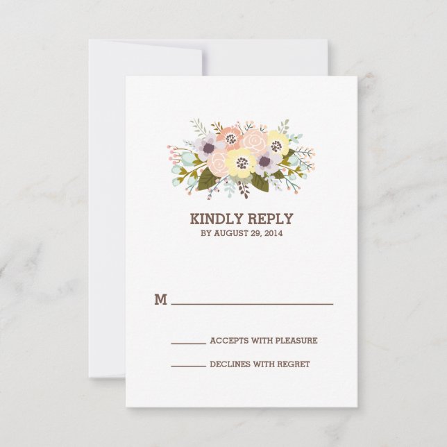 Cuerno Floral | Tarjeta de Respuesta de Boda (Anverso)