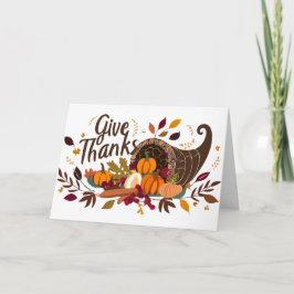 CUERNO MARRÓN DE LA TARJETA DE GRACIAS