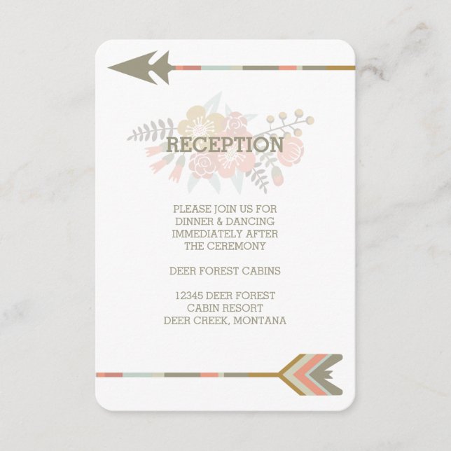CUERNOS FLORALES | INVITACIÓN DE RECEPCIÓN DE BODA (Anverso)