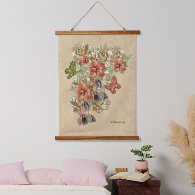 Cuero auténtico y arte ante tapiz colgante (Dormitorio)