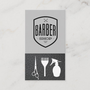 Cuero de barbería  Tarjeta de presentación de hoja