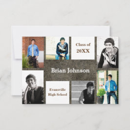 Cuero de seis/siete fotos - Invitación de 3x5 grad