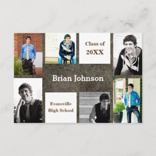 Cuero de seis/siete fotos - Invitación de 3x5 grad