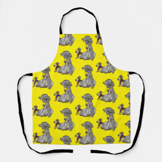 Cuero morado y delantal chica