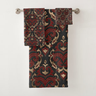 Cuero negro y rojo del modelo oriental -