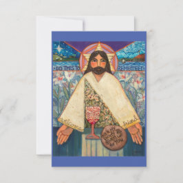 Cuerpo y sangre, tarjeta de oración eucaristía