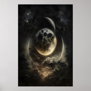 Cuerpos Celestiales Impresión de Luz de Luna, Dark