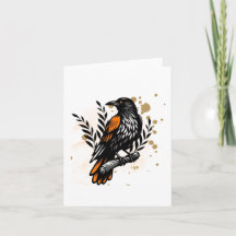 Cuervo de Acuarela en Blanco