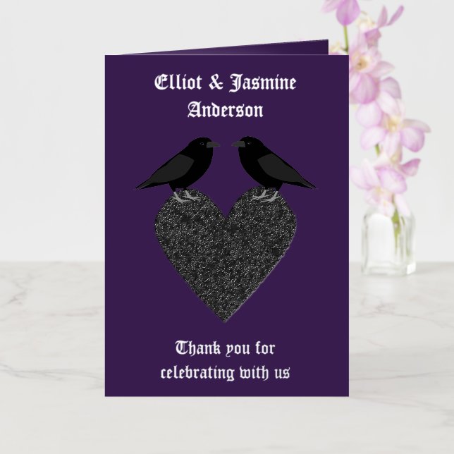 Cuervos góticos y corazón negro personalizado (Orquídea)