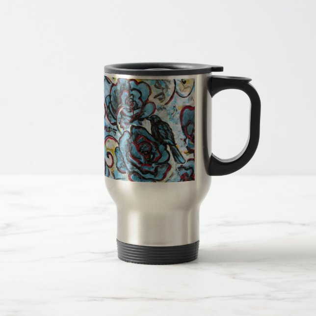 Cuervos y rosas, taza del viajero del Bello Artes (Derecha)