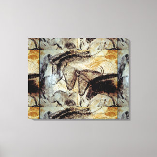 Cueva de Lascaux pintura de caballos en lienzo