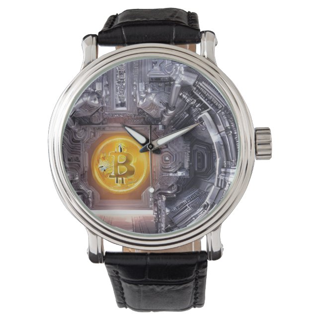 Cueva de Satoshi - reloj de Bitcoin para hombre (Anverso)