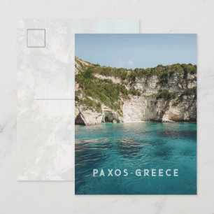 Cuevas Azules de Paxos Grecia postal Foto