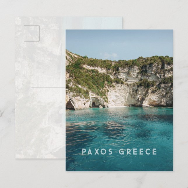 Cuevas Azules de Paxos Grecia postal Foto (Anverso / Reverso)