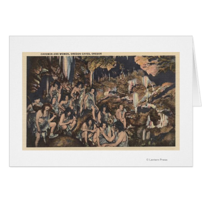 Cuevas de Oregón - Cavemen y mujeres en cuevas (Anverso (Horizontal))