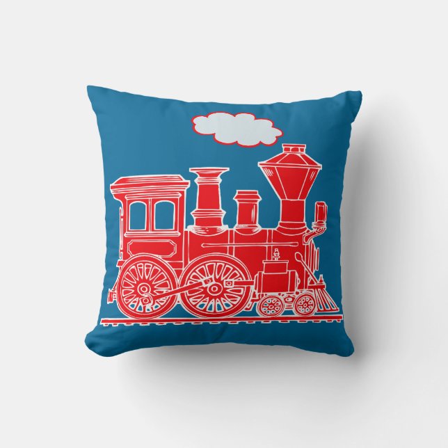 Cueza la almohada de tiro al vapor azul roja (Anverso)