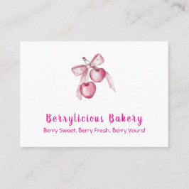 Cuidada acuarela bayas rosas Panadería Tarjeta de 