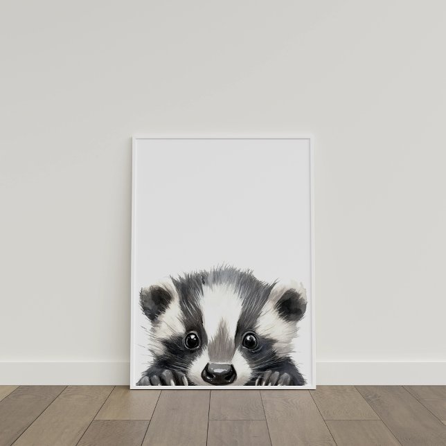 Cuidada acuarela Beber Badger Decoración de guarde (Cute Watercolor Baby Badger Nursery Decor)