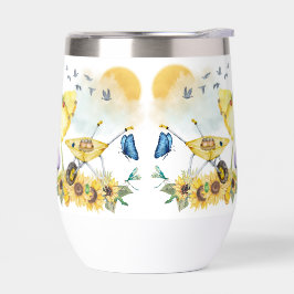 Cuidada acuarela Cottagecore Amarillo en blanco |
