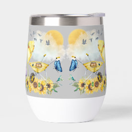 Cuidada acuarela Cottagecore Amarillo en gris |