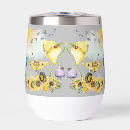 Cuidada acuarela Cottagecore Amarillo en gris |