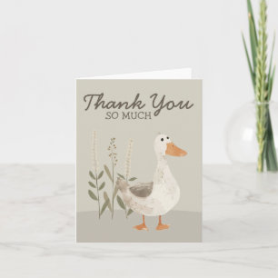 Cuidada acuarela Goose Gracias Tarjeta de Nota