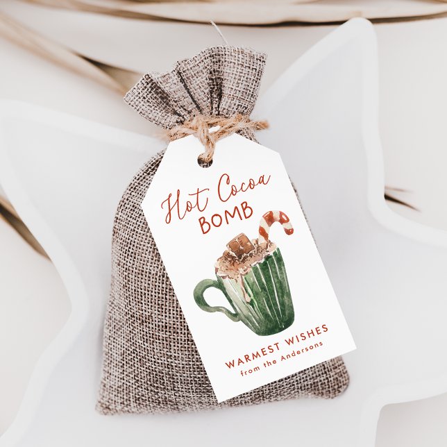 Cuidada acuarela Hot Cocoa Bomba Etiqueta (Subido por el creador)