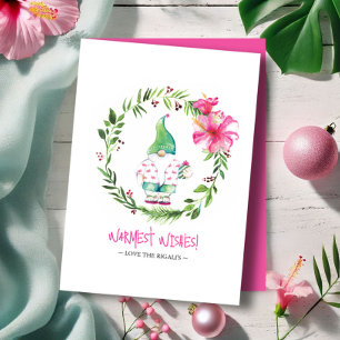 Cuidada acuarela Navidades tropicales tarjetas