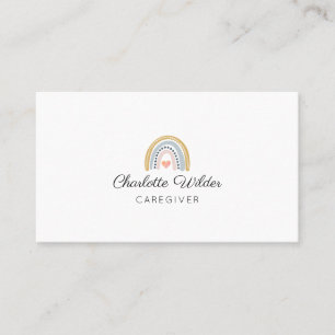 Cuidada acuarela Rainbow Caregiver tarjeta de visi