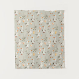 Cuidada acuarela Tapiz Geese / Fondo