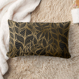 Cuidada almohada de decoración deco de arte dorado