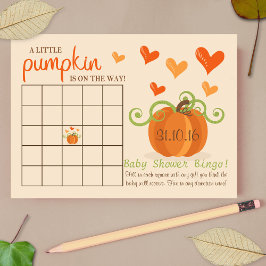Cuidada calabaza Baby Shower Bingo Cards