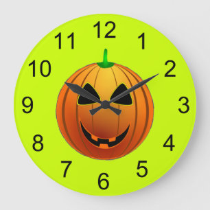 Cuidada calabaza sonrisa reloj de pared de Hallowe