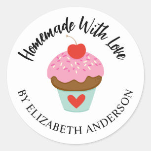Cuidada Casera Con Amor Pegatina De Cupcake