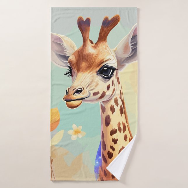 Cuidada colorida acuática bebé Giraffe (Toalla de baño)